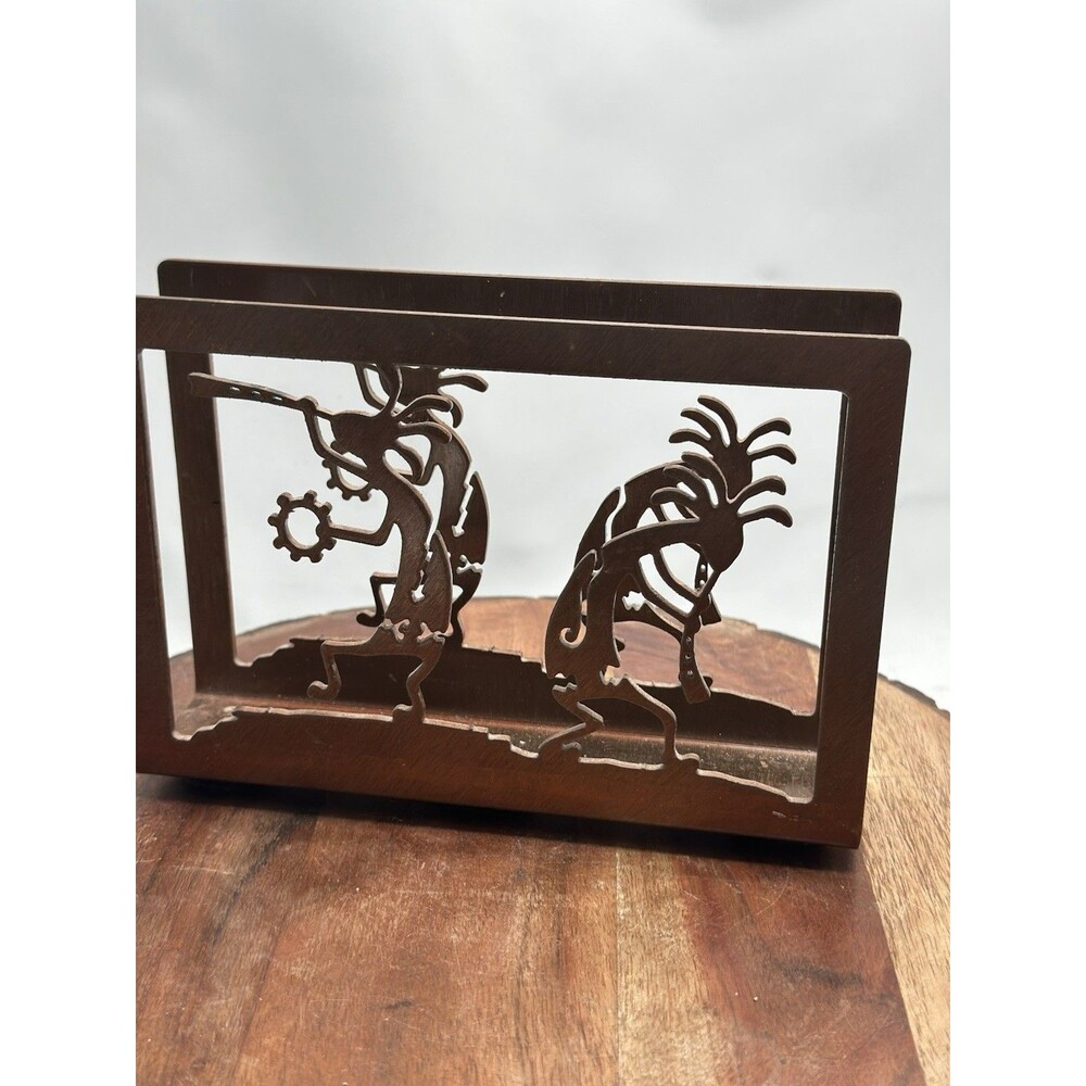 Kokopelli Southwest Napkin Or Letter Holder Copper Steel